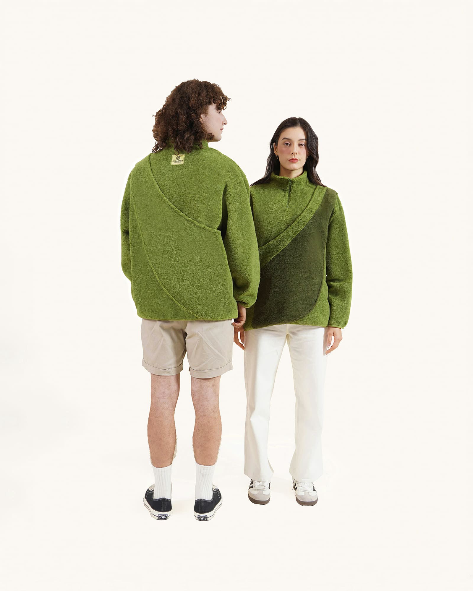 Olive Green, Unisex - Fleece Sweater with Kangaroo pouch pet